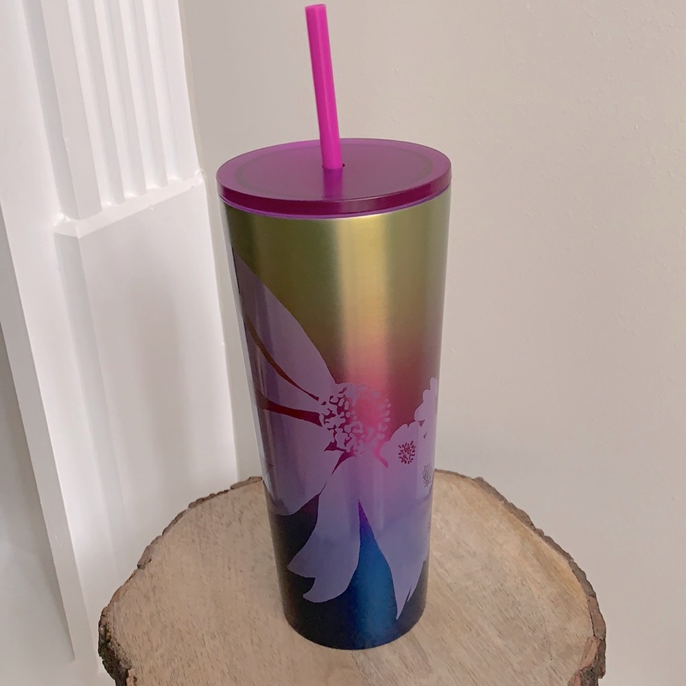 ✨BNWT Starbucks Stainless Steel Ombré Floral Cold Cup